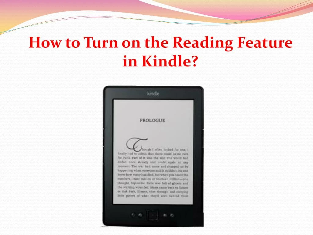 how to turn on the reading feature in kindle