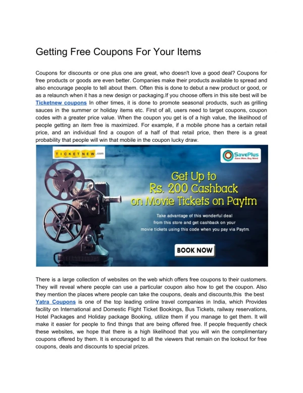 Getting Free Coupons For Your Items