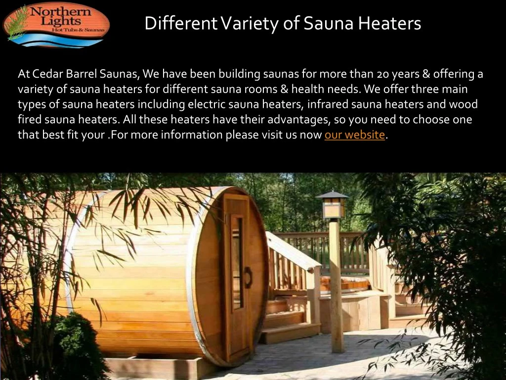 different variety of sauna heaters