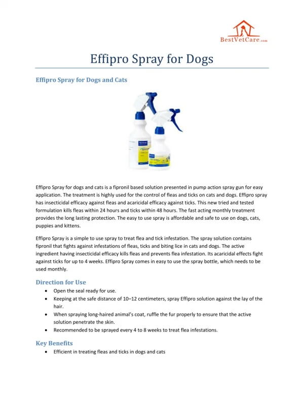 Effipro Spray for Dogs