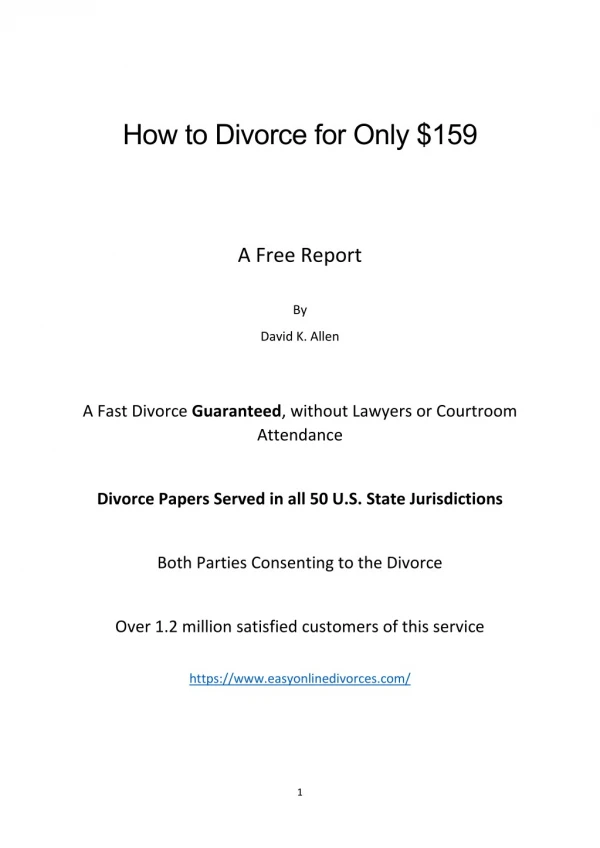 How to Divorce for Only $159
