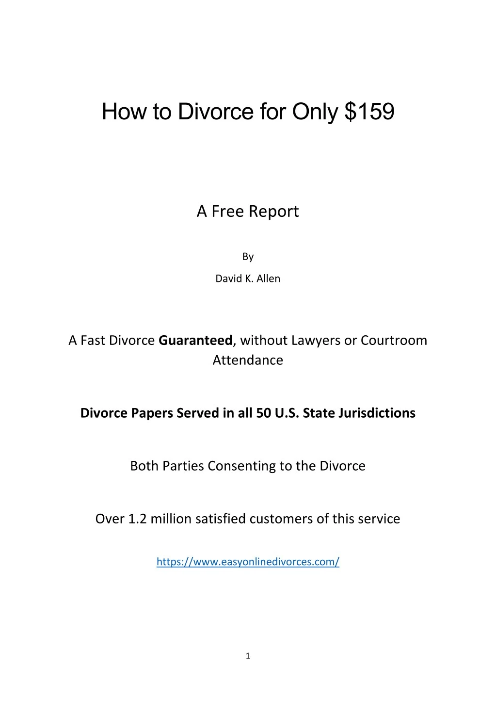 how to divorce for only 159