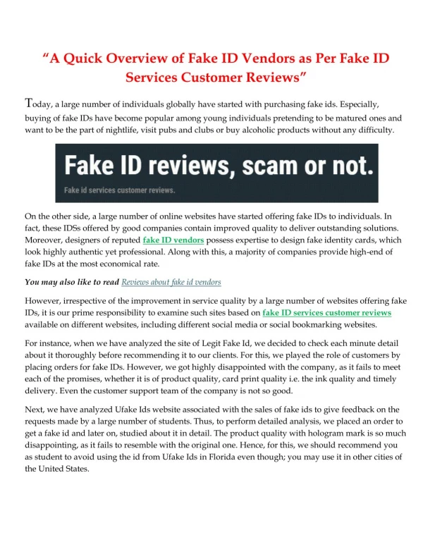 Fake id reviews