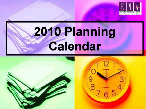 2010 Planning Calendar