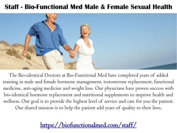 Staff - Bio-Functional Med Male & Female sexual Health