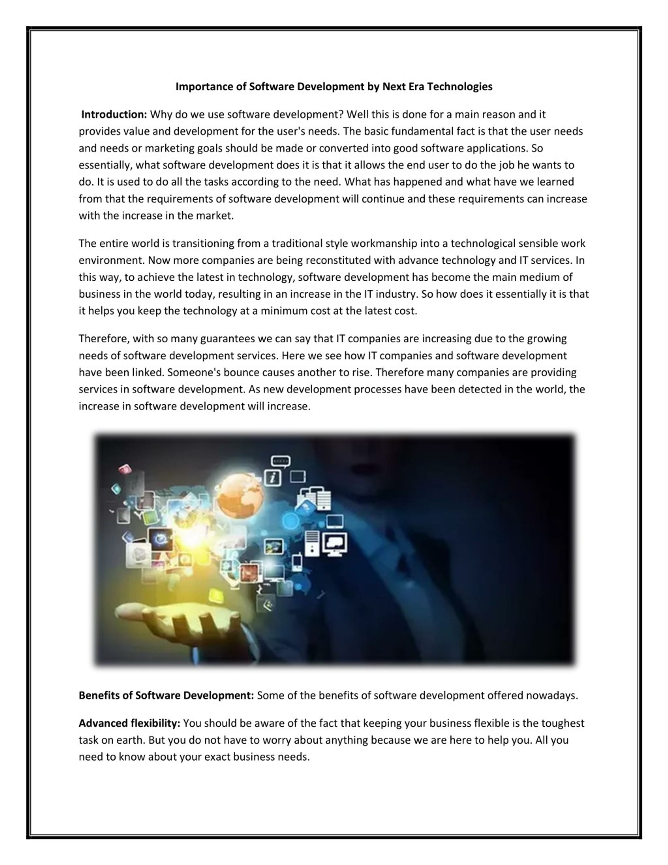 Software Importances PPT - Importance of Software Development by Next Era Technologies ...
