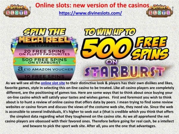 Online slots: new version of the casinos