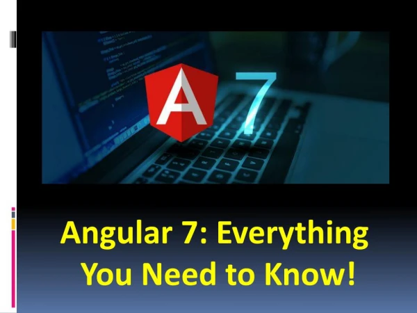 Angular 7: Everything You Need to Know!