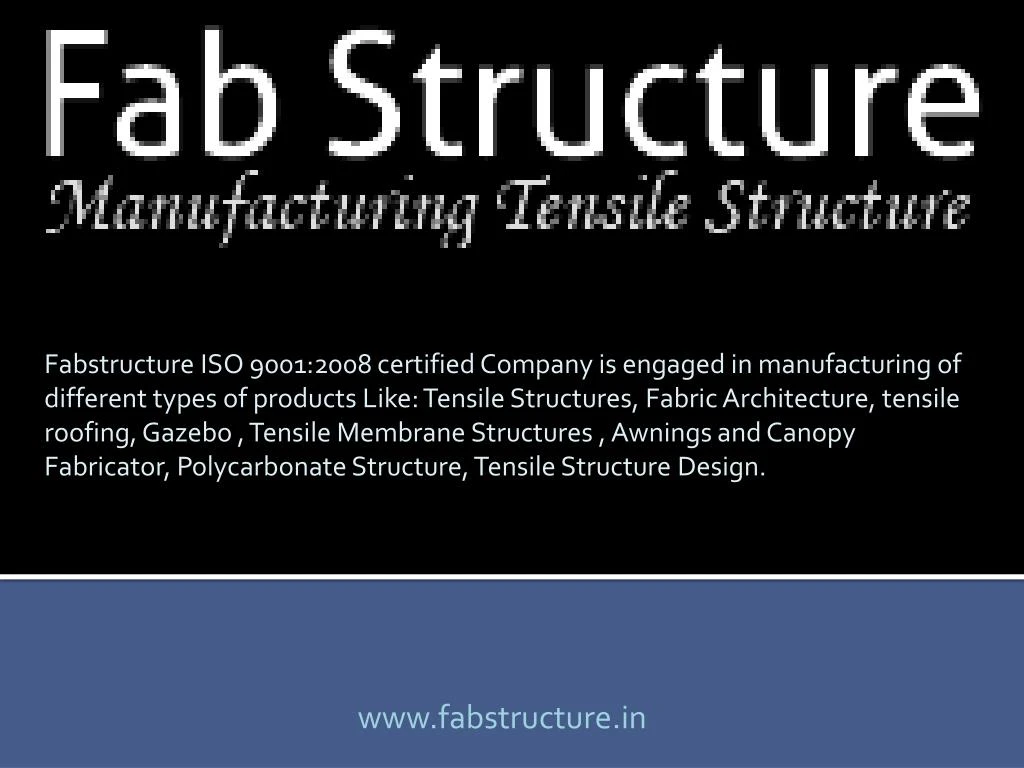 fabstructure iso 9001 2008 certified company