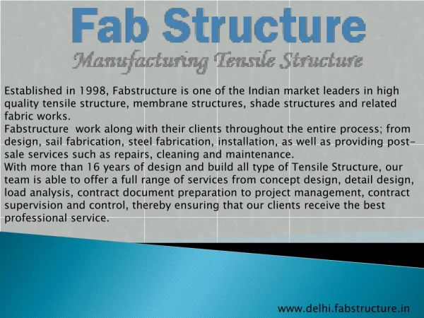 Tensile Structure in Delhi | Tensile Fabric Structure Manufacturer