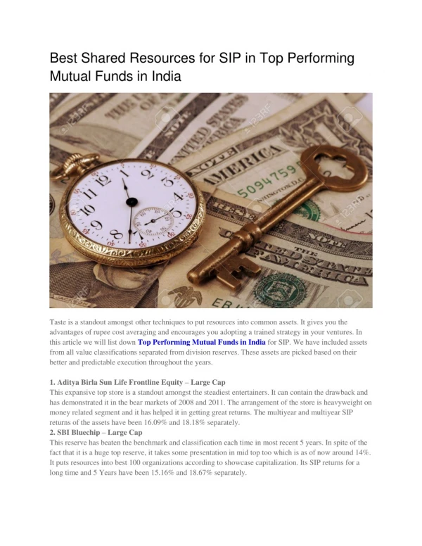 Best Shared Resources for SIP in Top Performing Mutual Funds in India