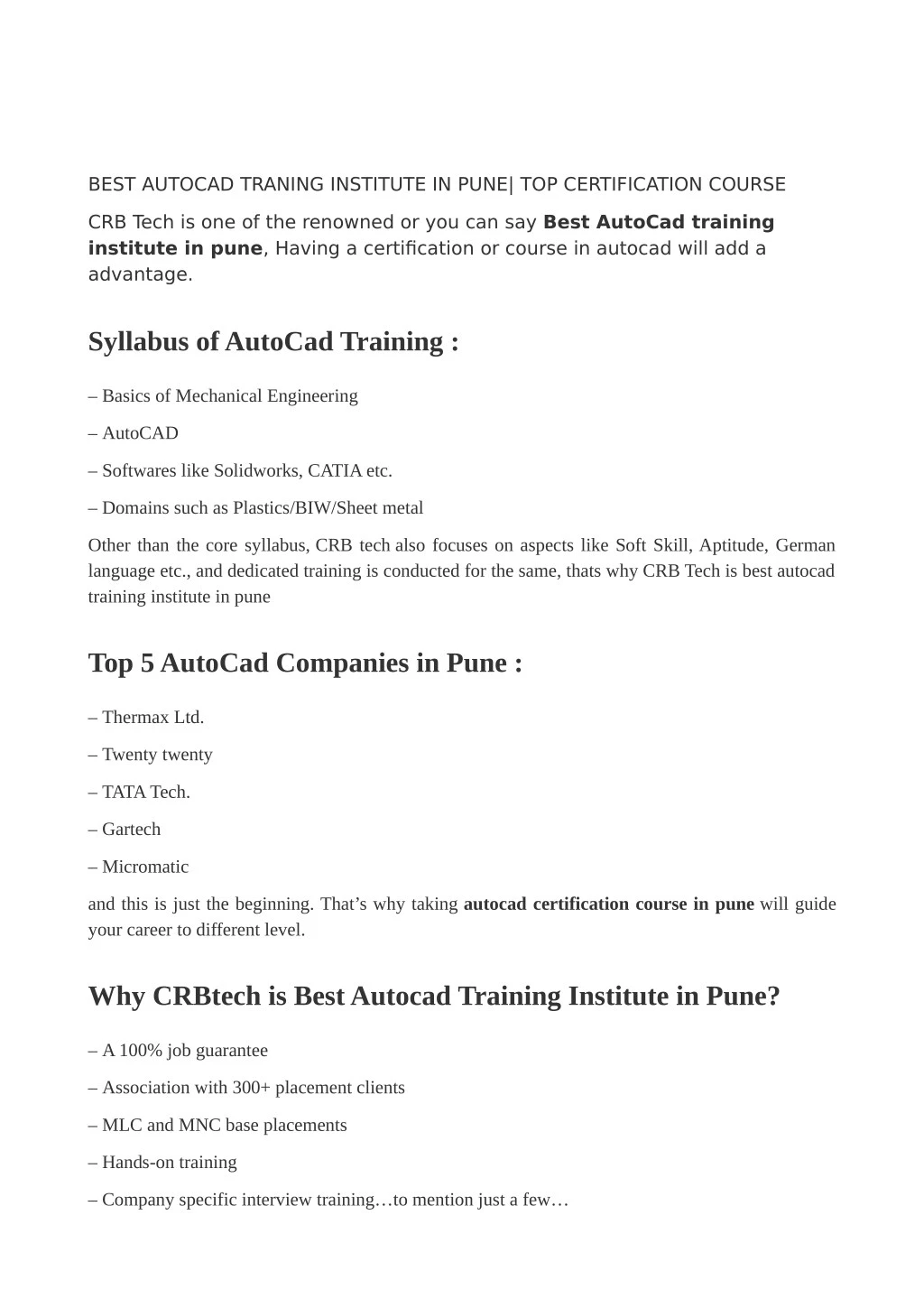 best autocad training institute in pune