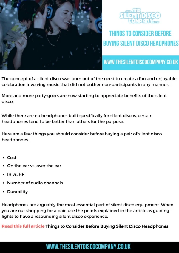 Things to Consider Before Buying Silent Disco Headphones