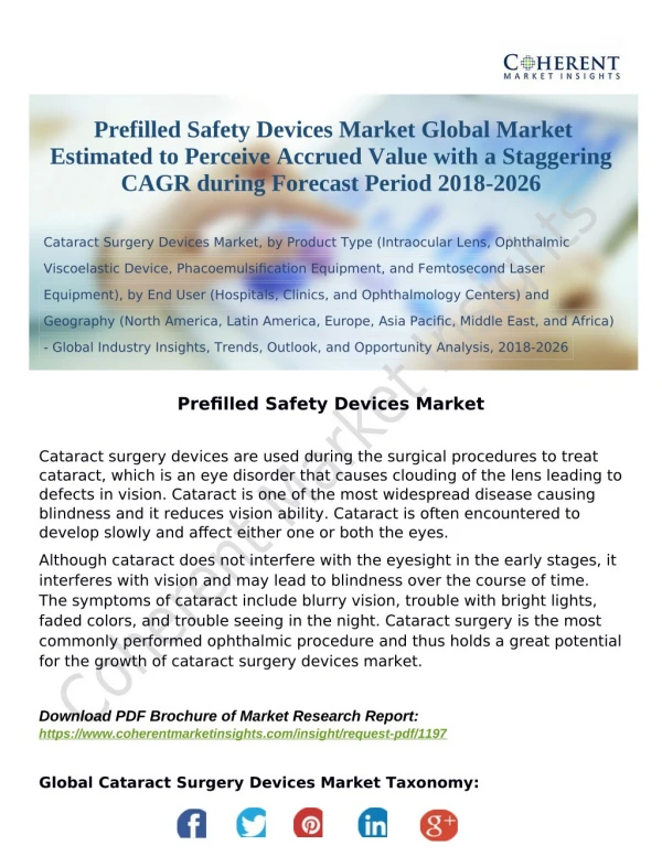 Prefilled Safety Devices Market Set to Witness Rapid Growth during the Forecast Period 2018-2026