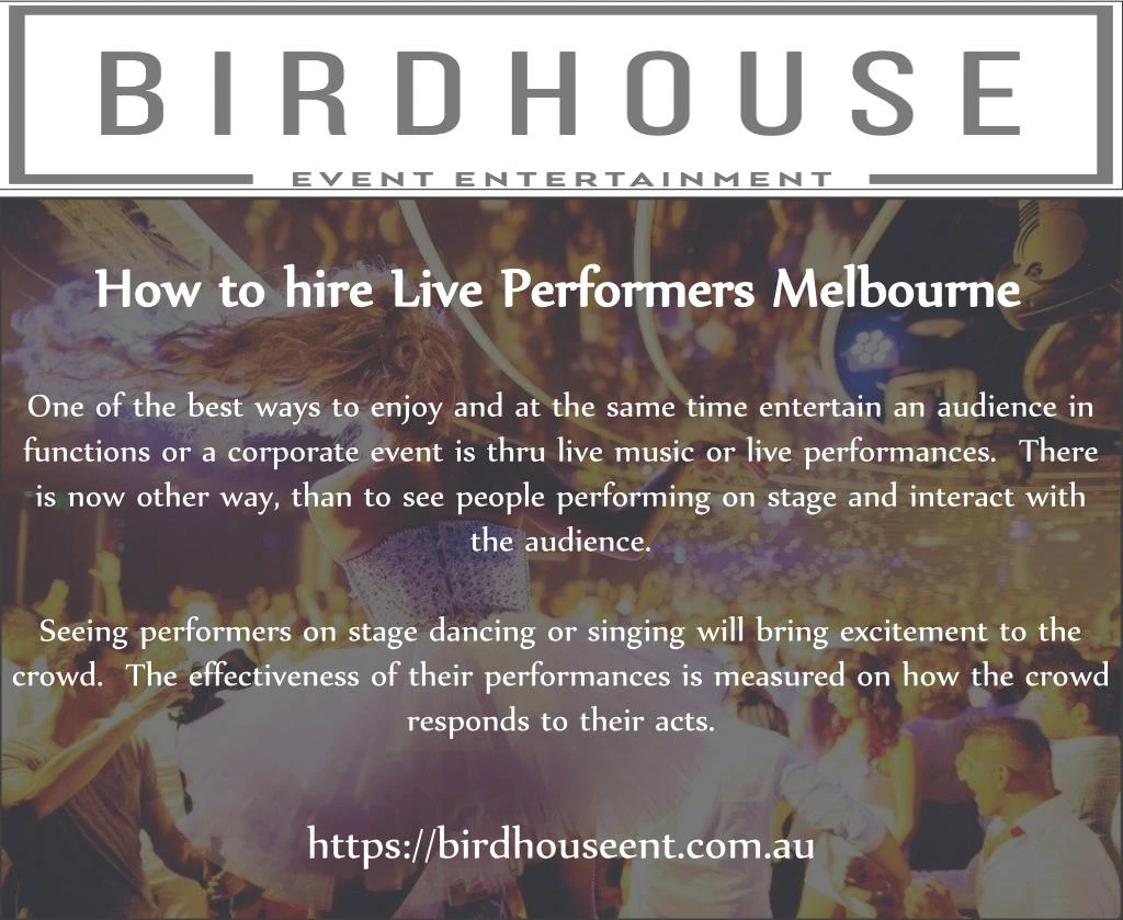 how to hire live performers melbourne