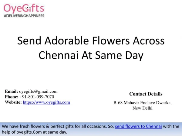 Send Adorable Flowers Across Chennai At Same Day