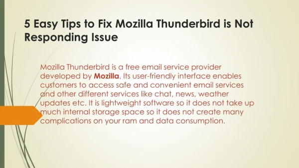 5 Easy Tips to Fix Mozilla Thunderbird is Not Responding Issue