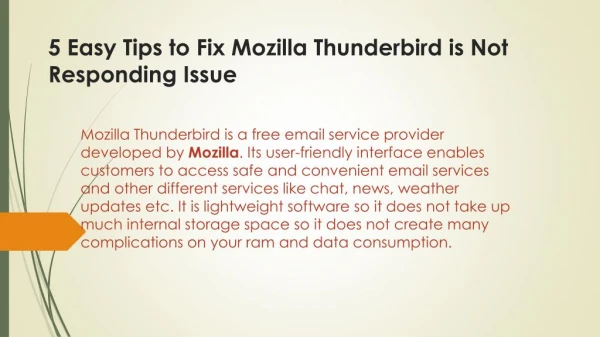 5 easy tips to fix mozilla thunderbird is not responding issue