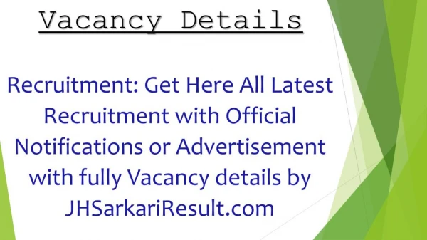 vacancy details