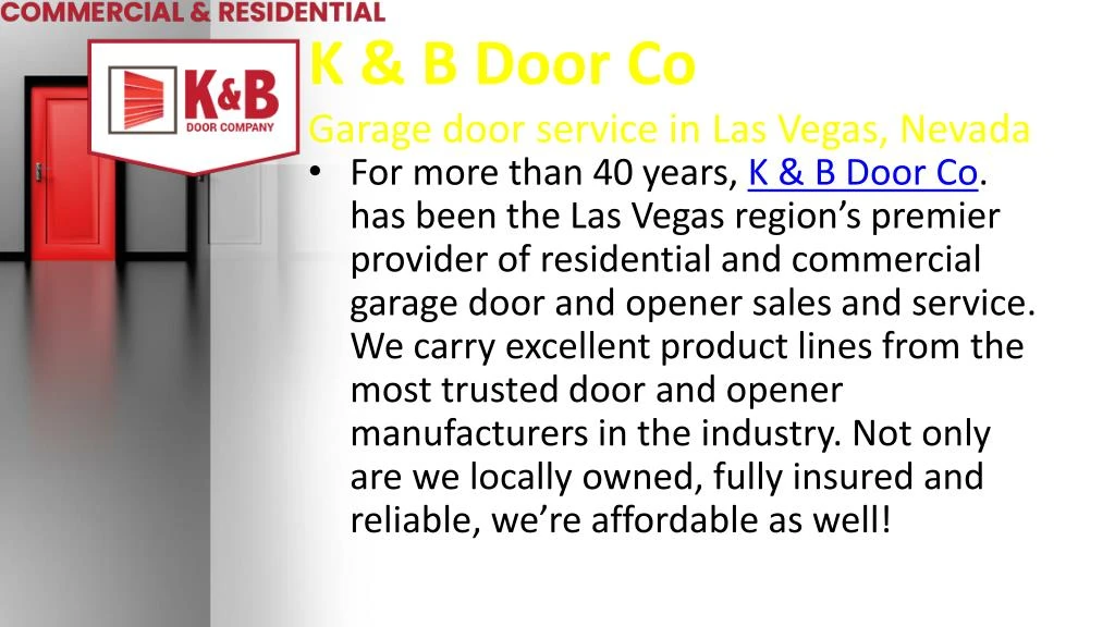 k b door co garage door service in las vegas nevada