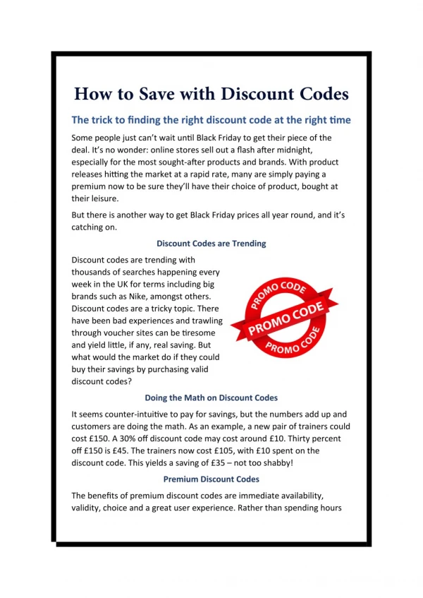 How to Save with Discount Codes