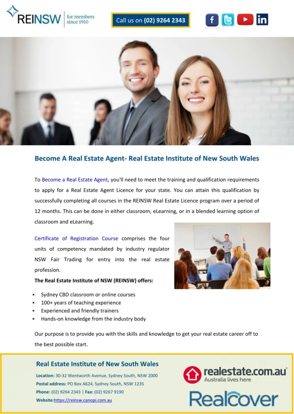 Become A Real Estate Agent- Real Estate Institute of New South Wales