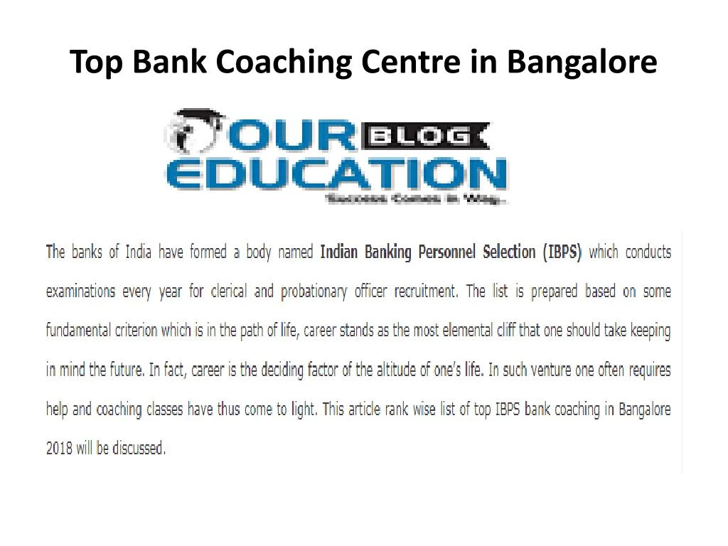 top bank coaching centre in bangalore