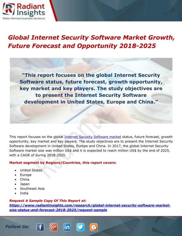 Global Internet Security Software Market Growth, Future Forecast and Opportunity 2018-2025