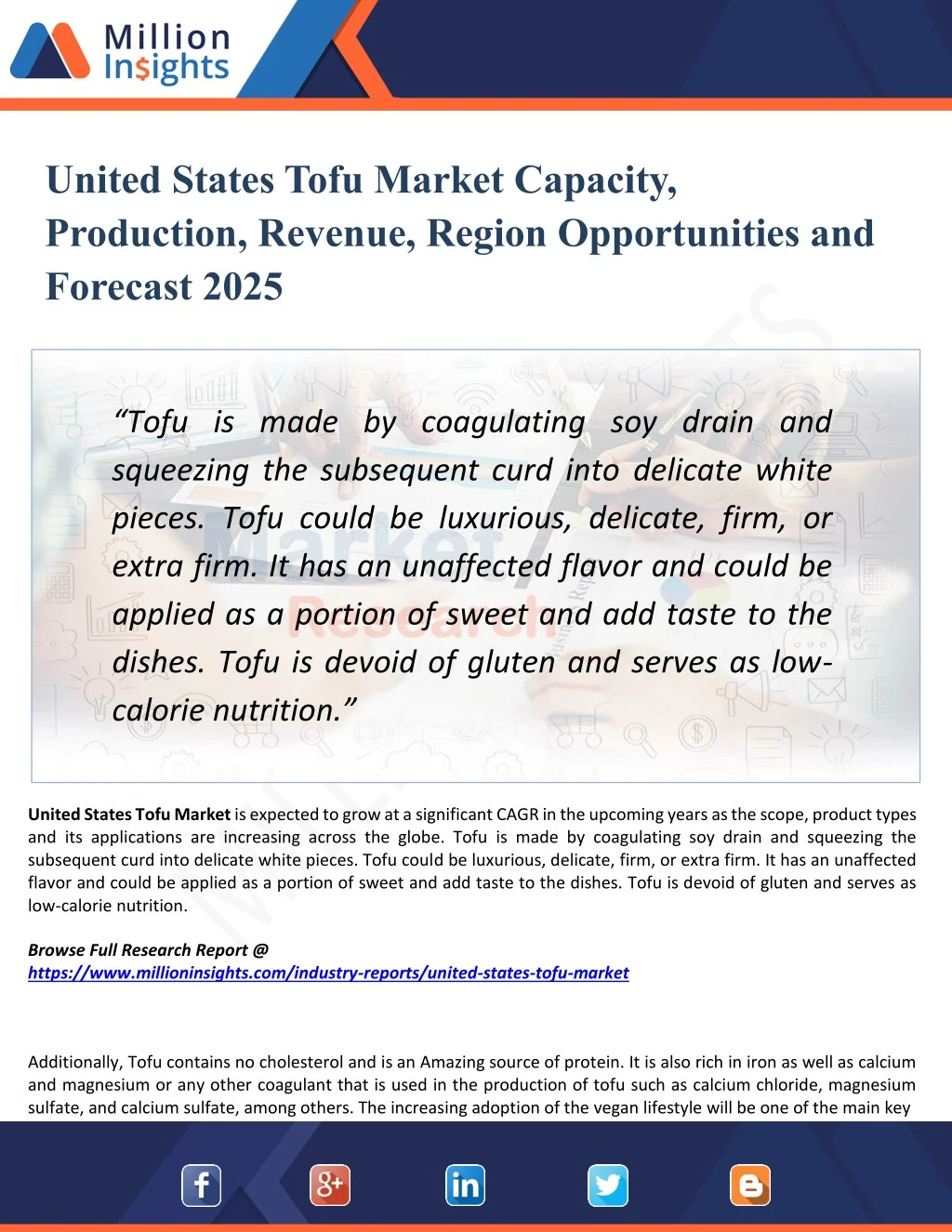 united states tofu market capacity production