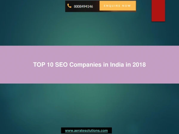 TOP 10 SEO Companies in India in 2018