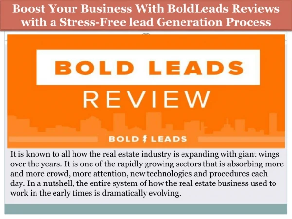 Boost Your Business With BoldLeads Reviews with a Stress-Free lead Generation Process