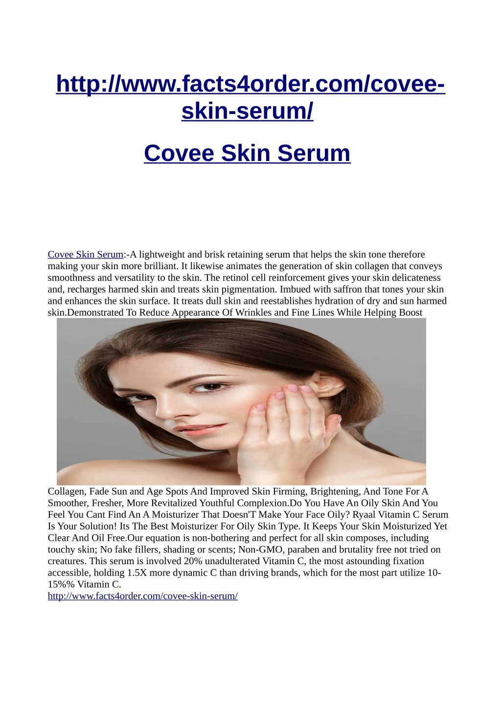 http www facts4order com covee skin serum