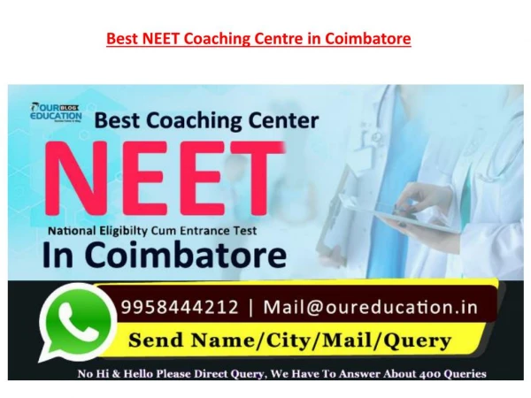 NEET coaching centre in Coimbatore