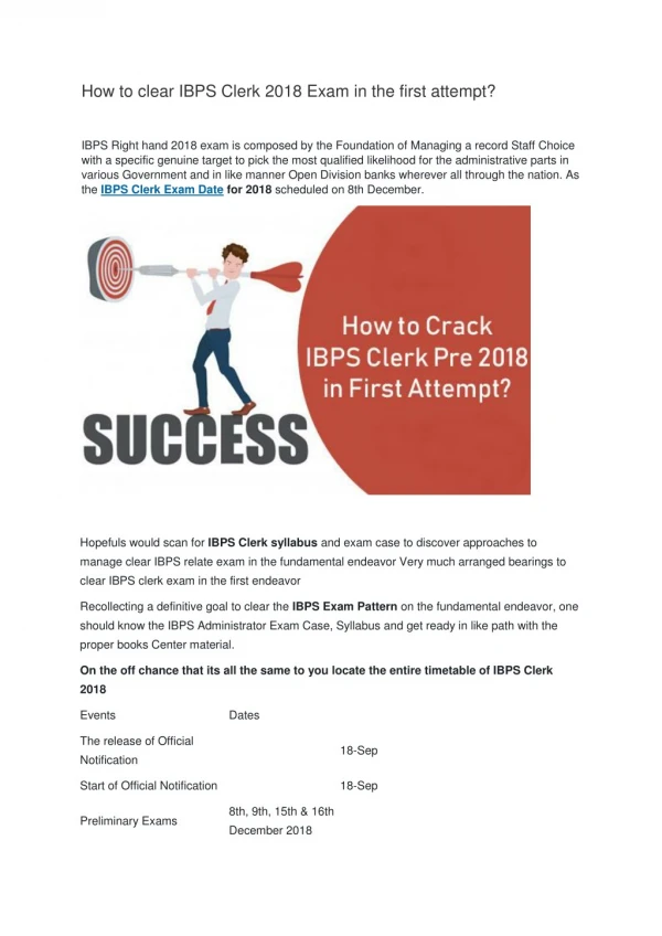 IBPS Clerk Preparation tips