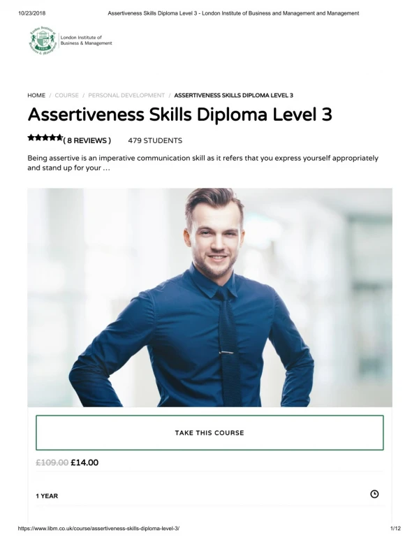 Assertiveness Skills Diploma Level 3 - LIBM