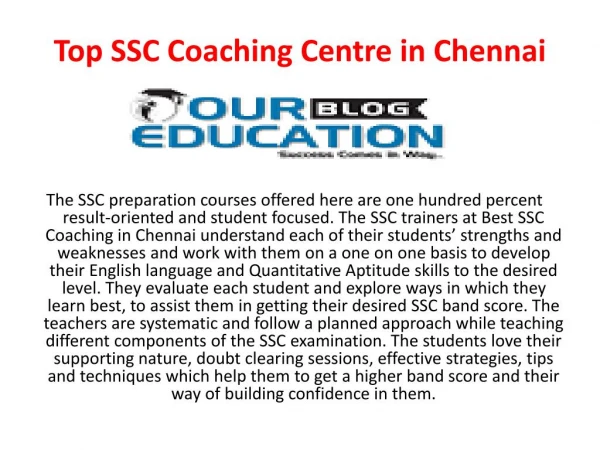 SSC coaching centre in Chennai