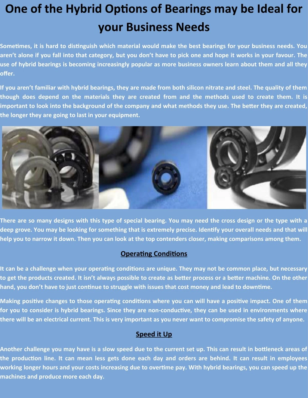 one of the hybrid options of bearings