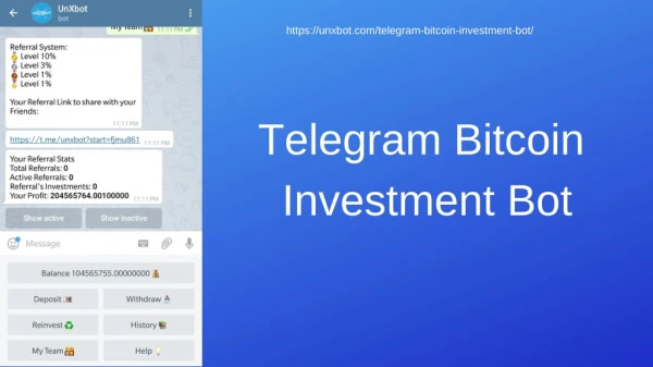Telegram Bitcoin Investment Bot | Telegram Investment Bot | Telegram Bot Script