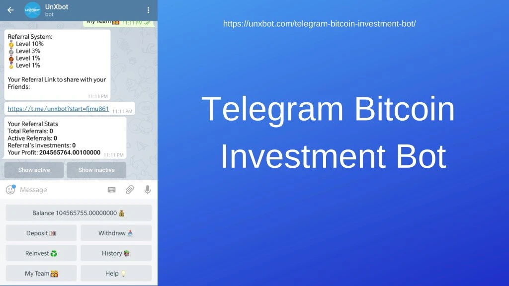 https unxbot com telegram bitcoin investment bot