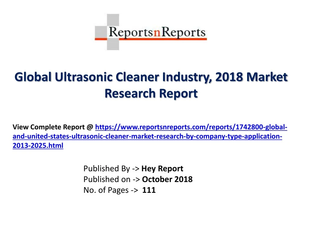 global ultrasonic cleaner industry 2018 market