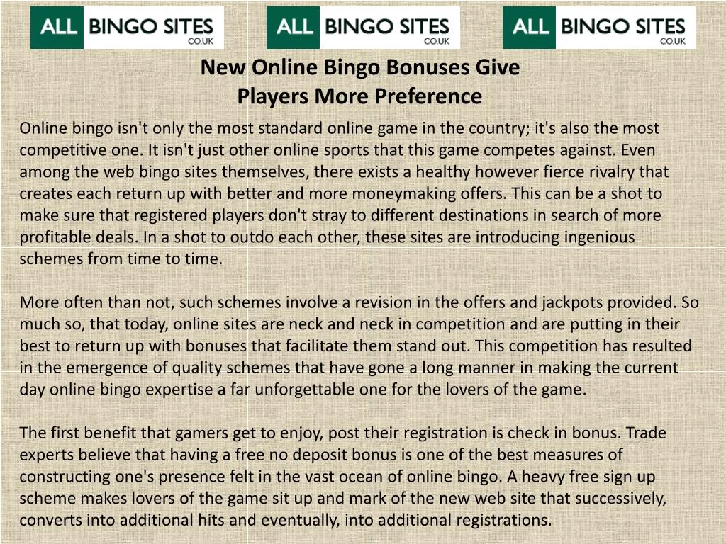 new online bingo bonuses give players more