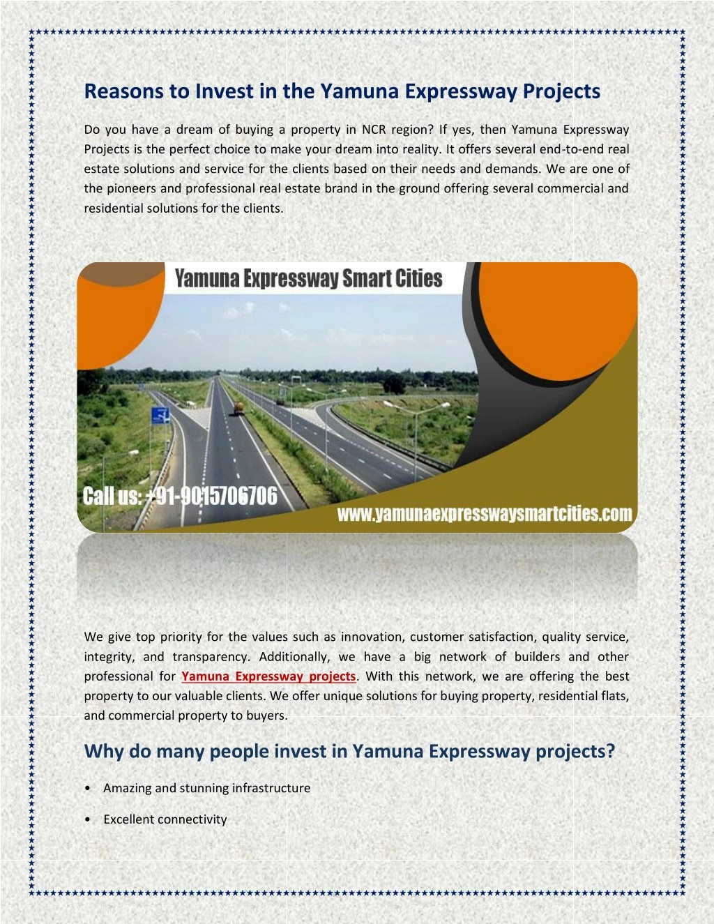 reasons to invest in the yamuna expressway