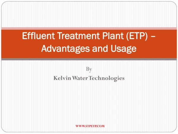 Effluent Treatment Plant Services Consultants in India