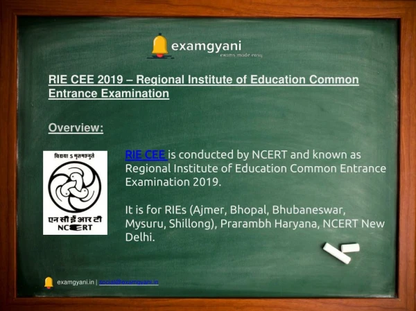 RIE CEE 2019 Admission, Exam Pattern, Result, Syllabus, Counselling