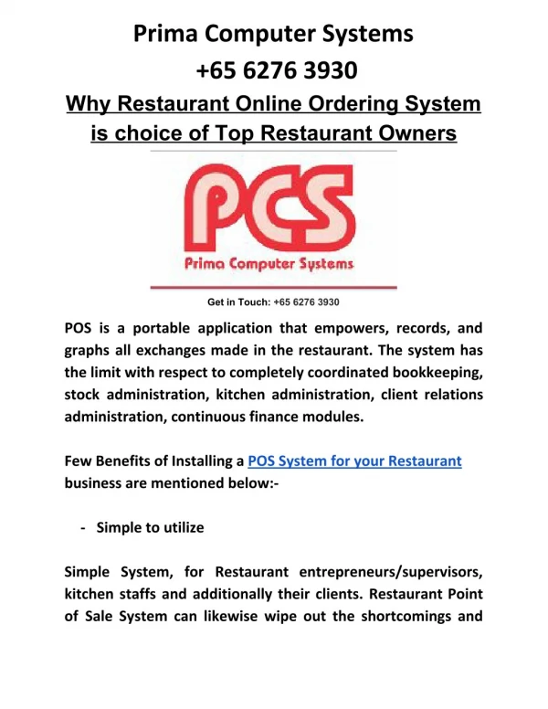 Restaurant Online Ordering System - To easy your business operations