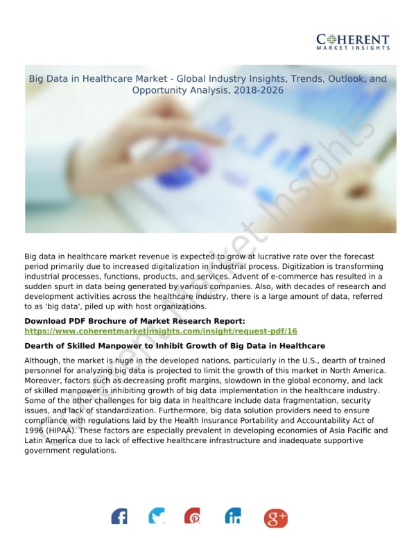 Big Data in HealthcareMarket Size, Share, Emerging Trends, Analysis and Forecasts 2018-2026