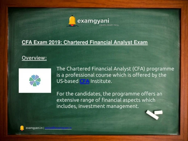 CFA 2019: Registration, Dates, Pattern, Syllabus, Admit Card, Result