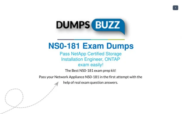 Valid NS0-181 Exam VCE PDF New Questions