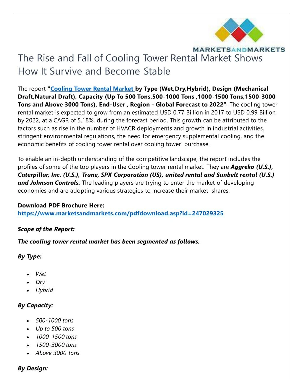 the rise and fall of cooling tower rental market