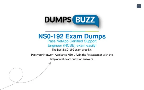 The best way to Pass NS0-192 Exam with VCE new questions